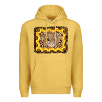 Antique Gold Baby Cow Leopard Sunflowers Premium Hoodie - CowCowDesign
