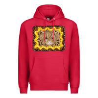 Cardinal Baby Cow Leopard Sunflowers Premium Hoodie - CowCowDesign