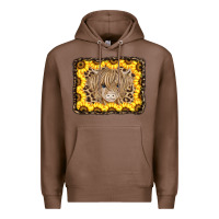 Chestnut Baby Cow Leopard Sunflowers Premium Hoodie - CowCowDesign