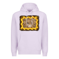 Lilac Baby Cow Leopard Sunflowers Premium Hoodie - CowCowDesign