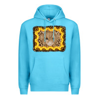 Ocean Blue Baby Cow Leopard Sunflowers Premium Hoodie - CowCowDesign