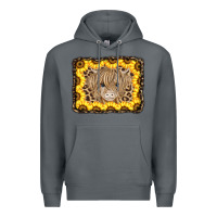 Rock Baby Cow Leopard Sunflowers Premium Hoodie - CowCowDesign