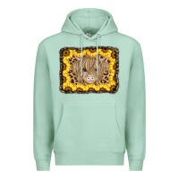 Seafoam Baby Cow Leopard Sunflowers Premium Hoodie - CowCowDesign