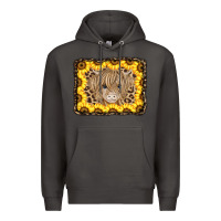 Smoke Baby Cow Leopard Sunflowers Premium Hoodie - CowCowDesign