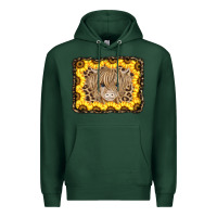 Sports Green Baby Cow Leopard Sunflowers Premium Hoodie - CowCowDesign