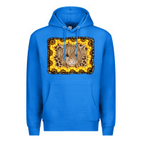 True Royal Baby Cow Leopard Sunflowers Premium Hoodie - CowCowDesign