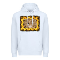 White Baby Cow Leopard Sunflowers Premium Hoodie - CowCowDesign