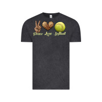 Vintage Black peace love softball Vintage Tee - JahusDesignShop