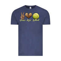 Vintage Denim peace love softball Vintage Tee - JahusDesignShop