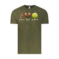 Vintage Olive peace love softball Vintage Tee - JahusDesignShop