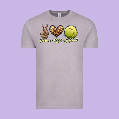 Peace Love Softball Vintage Tee Designed By Jahusdesignshop