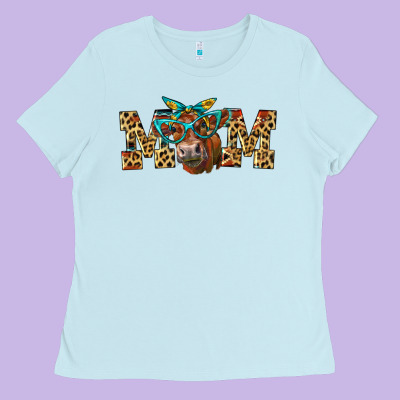 Western Mom Red Angus Cow Ladies Tee Designed By Lillyallendesigns