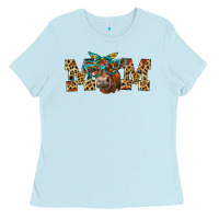 Baby Blue Western Mom Red Angus Cow Ladies Tee - LillyAllenDesigns