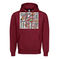 Burgundy teacher tumbler Zipper Hoodie - CowGirlArtShop