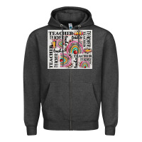 Charcoal Heather teacher tumbler Zipper Hoodie - CowGirlArtShop