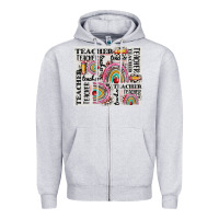 Heather Grey teacher tumbler Zipper Hoodie - CowGirlArtShop