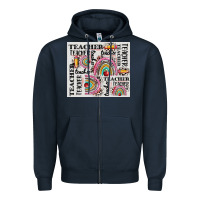 Navy teacher tumbler Zipper Hoodie - CowGirlArtShop