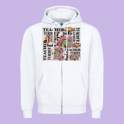 Teacher Tumbler Zipper Hoodie Designed By Cowgirlartshop