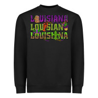 Black Louisiana Mardi Gras Heavyweight Sweatshirt - NancyCooperArtShop