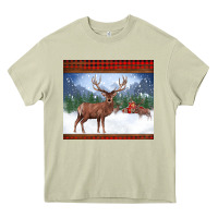 Mossy christmas reindeer red barn country farm christmas Heavy Core Tee - BarkalooDesign