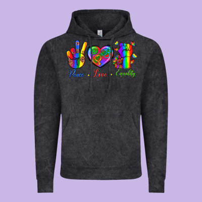 Peace Love Equality Vintage Hoodie Designed By Bundleandbundleshop