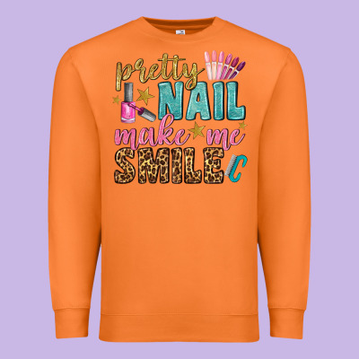 Pretty Nail Make Me Smile Bbs Premium Sweatshirt Designed By Bundleandbundleshop