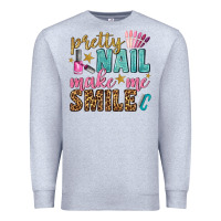 Heather Grey pretty nail make me smile bbs Premium Sweatshirt - BundleAndBundleShop