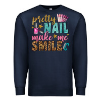 Navy pretty nail make me smile bbs Premium Sweatshirt - BundleAndBundleShop