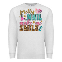Oatmeal Heather pretty nail make me smile bbs Premium Sweatshirt - BundleAndBundleShop