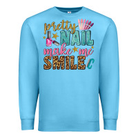 Ocean Blue pretty nail make me smile bbs Premium Sweatshirt - BundleAndBundleShop
