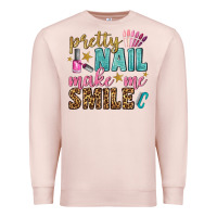 Pale Pink pretty nail make me smile bbs Premium Sweatshirt - BundleAndBundleShop