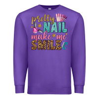 Purple pretty nail make me smile bbs Premium Sweatshirt - BundleAndBundleShop