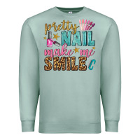 Seafoam pretty nail make me smile bbs Premium Sweatshirt - BundleAndBundleShop