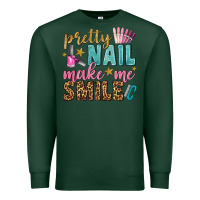 Sports Green pretty nail make me smile bbs Premium Sweatshirt - BundleAndBundleShop