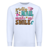 White pretty nail make me smile bbs Premium Sweatshirt - BundleAndBundleShop