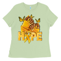 Matcha hope yellowribbonchildhood cancer nails Ladies Tee - NancyCooperArtShop