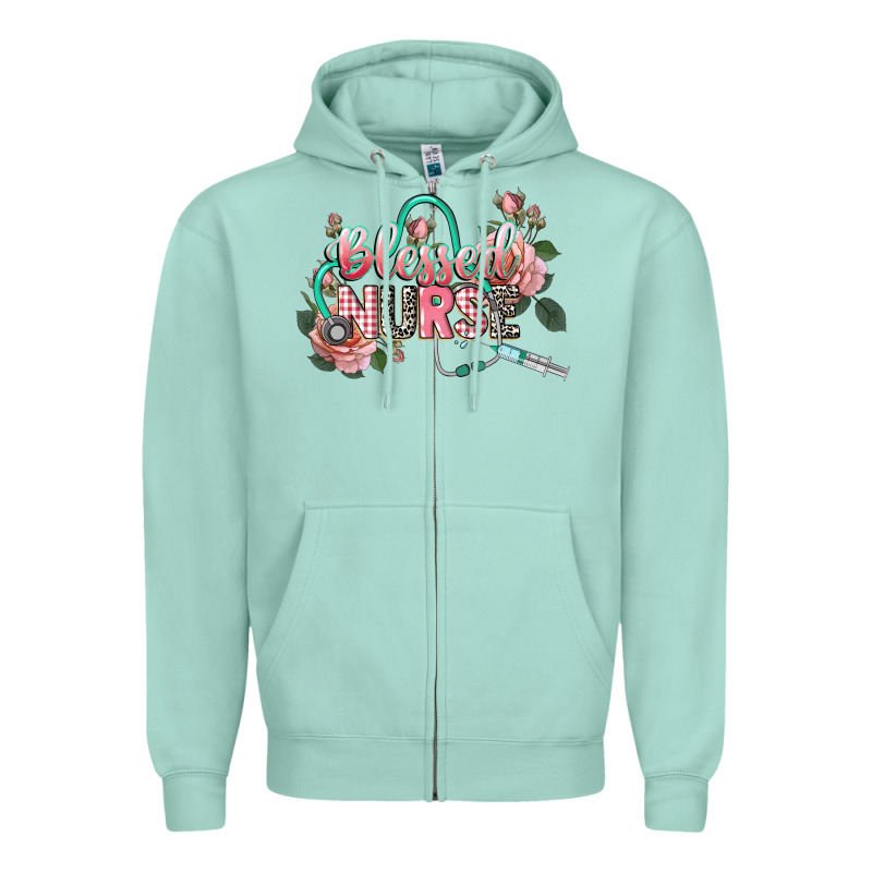 Blessed Nurse Zipper Hoodie by CowGirlArtShop | Teevron