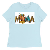 Baby Blue Western Cow Red Angus Mama Ladies Tee - LillyAllenDesigns