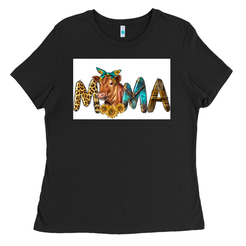 Western Cow Red Angus Mama Ladies Tee by LillyAllenDesigns | Teevron