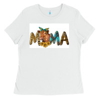 White Western Cow Red Angus Mama Ladies Tee - LillyAllenDesigns
