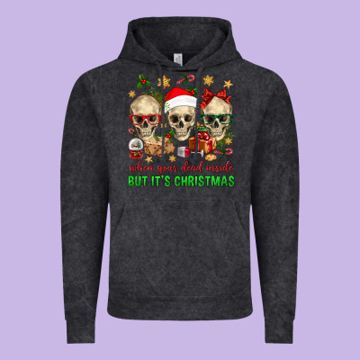When Your Dead Inside But It's Christmas Vintage Hoodie Designed By Bundleandbundleshop