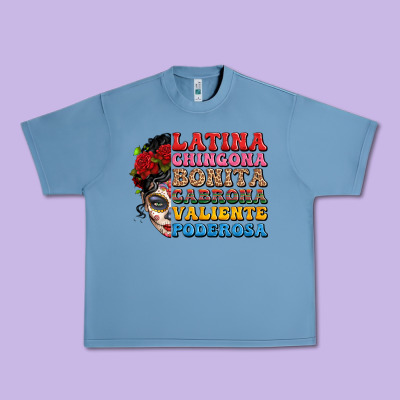 Mexican Sugar Skull Latina Chingona Bonita Urban Heavy Tee Designed By Lillyallendesigns