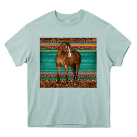 Arona western horse serape  leather leopard Heavy Core Tee - BarkalooDesign