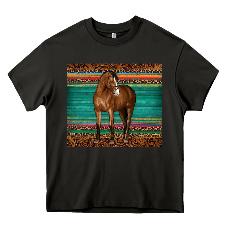 Western Horse Serape  Leather Leopard Heavy Core Tee by BarkalooDesign | Teevron