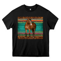 Black western horse serape  leather leopard Heavy Core Tee - BarkalooDesign