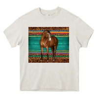 Cream western horse serape  leather leopard Heavy Core Tee - BarkalooDesign