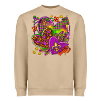 Mushroom Mardi Gras hearts Heavyweight Sweatshirt - NancyCooperArtShop