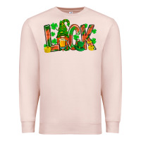 Pale Pink luck with gnome and beer bbs Premium Sweatshirt - BundleAndBundleShop