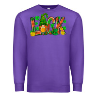 Purple luck with gnome and beer bbs Premium Sweatshirt - BundleAndBundleShop