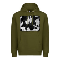 Army Green Cowhide Premium Hoodie - CowCowDesign
